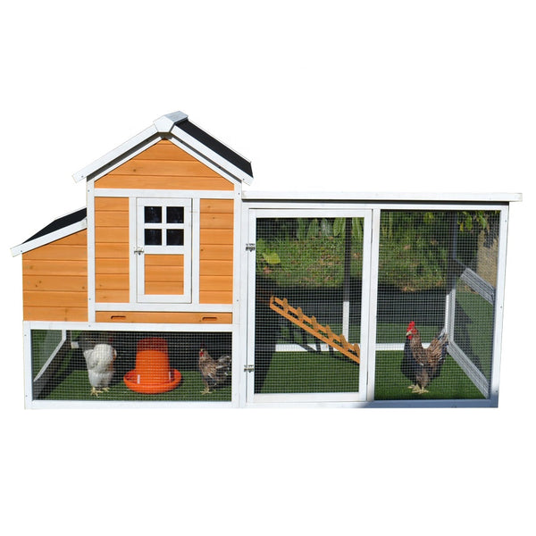 The Sun Station - A 72.5" Chicken Coop with All Wire Sun Yard (Fits up to 4 hens)